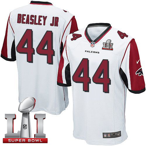 Nike Falcons #44 Vic Beasley Jr White Super Bowl LI 51 Youth Stitched NFL Elite Jersey